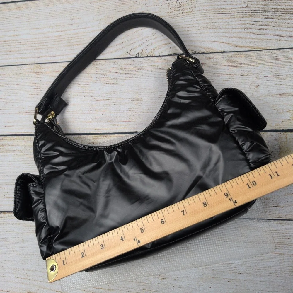 Juicy Couture Black Puffer hobo Shoulder Bag‎ Gold Tone Hardware Lining